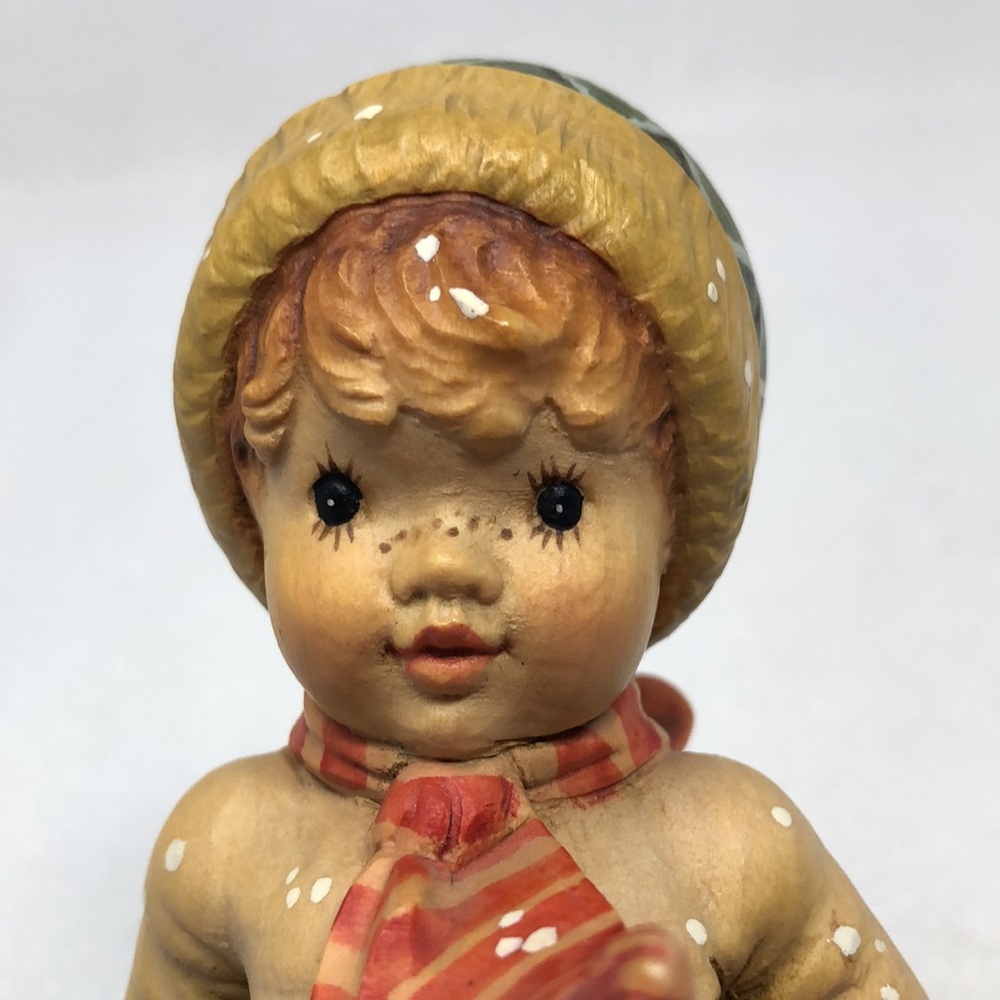 ANRI Tis The Season Hand Carved Figurine by Sarah Kay 6.5” 1993/2000 Italy - Picture 13 of 14
